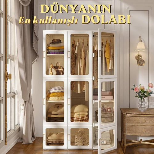 MANYETİK KAPAKLI PRATİK DOLAP